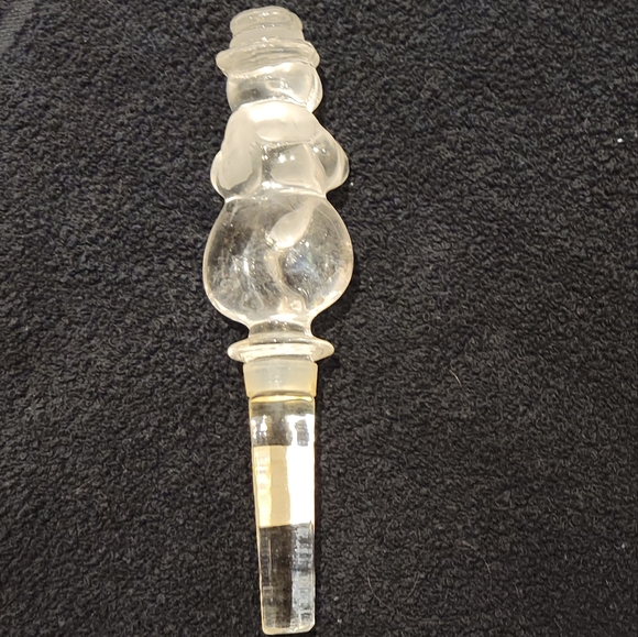 Holiday Themed 3 Piece Frosted Glass Bottle Stopper Set in Box - Picture 4 of 11